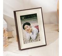 Photo Frames 8x10 Freestanding Photo Frame Home Office Display Rustic Distressed Wood Effect Traditional Premium Picture Frame (Brown + White,10")