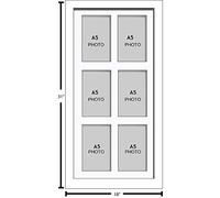 Photo Frames Multiple Pictures for Wall - Large Multi Photo Frame, A5 Size with 6 openings | Collage Picture Display with White Mount | Family Gallery Wall Display for Living Room | White Frame