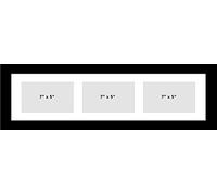 Photo Frames Multiple Pictures for Wall - Large Multi Photo Frame, Fits 3 7X5 Photos, White Mount, Black Frame, Can Be Hung Landscape or Portrait | Collage Picture Display for Family Gallery Wall