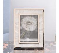 Photo Frames/Picture Frame Picture Frame 5x7 Mother of Pearl Photo Frame with Metal Frame Beach Picture Frame Tabletop Display Frame 1pc Photo Picture Frame (Color : Silver border, Size : 5x7)