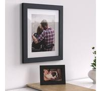 Photo Frames With White Mounts Black White Oak Silver Picture Frame Multi Sizes, 14x11" for 12x8" image, Black