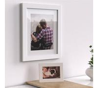 Photo Frames With White Mounts Black White Oak Silver Picture Frame Multi Sizes, 19x13" for 17x11" image, White