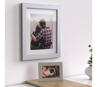 Photo Frames With White Mounts Black White Oak Silver Picture Frame Multi Sizes, 20x14" for 19x13" image, Silver