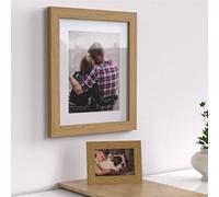 Photo Frames With White Mounts Black White Oak Silver Picture Frame Multi Sizes, 8x6" for 6x4" image, Oak