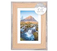 Photo Frames, Wooden Frame A4, 8x10, 6x8, 7x5, 6x4, Wall Desk Mountable 2 tone Grey & Oak, Home Office Living Room Pictures, Certificate, Wall Art, photos Frame (Country Rustic, Grey/Oak, 4X6)