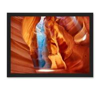 Photo Geology Antelope Canyon Arizona Nature God Rays Artwork Framed Wall Art Print A4 Artery8 Black One Size