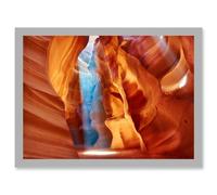 Photo Geology Antelope Canyon Arizona Nature God Rays Artwork Framed Wall Art Print A4 Artery8 Light Grey One Size
