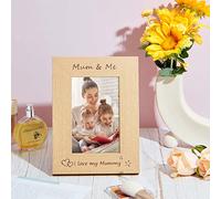 Photo Gifts for Mom 4 x 6 Inch I Love My Mom Photo Frame Mummy and Me Wooden Photo Frame with Heart Writable DIY Love Tag for Mother Christmas and Mother's Day Birthday Gift