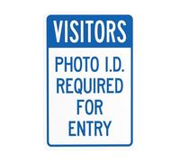 Photo Id Required For Entry Warning,Visitor Security Metal Signs for Busines Home Outdoor Indoor Road Yard Garage Street Wall Caution Decor 8 x 12 Inch