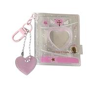 Photo Keychain Holder Heart, Handmade Small Organizer Supply, 2 Inch Insert Keyring for Picture Wedding Graduation Birthday Travel Office School Luggage Bags Backpack Handbag Household Gear