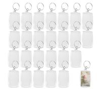 Photo Keyring 25 Pcs Acrylic Clear Photo Key Rings Blank Photo Keyrings Double Sided Blank Insert Keychain Keyring Making Kit Personalised Clear Photo Key Rings for Family Friends Photo (4*5.5cm)