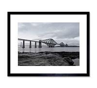 PHOTO LANDMARK RIVER FORTH BRIDGES RAIL ROAD SCOTLAND FRAMED ART PRINT B12X13697