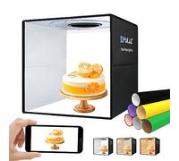Photo Light Box Photography Tent, PULUZ 40cm/16 inch Portable Photo Booth Box Dimmable 3 Color Temperature LED Light Tent USB with 12 Colors Backdrops