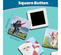 Photo Magnet Button Maker Kit, DIY Refrigerator BadgePress Machine, 50mm/1.97 Inch Square-Shaped Pin Maker Machine,for Crafting,Blue