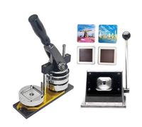 Photo Magnet Machine, Badge Button Press, Professional Metal Badge Maker Fridge Magnet Button Badge Making with 50 * 50mm,Includes 100 Pieces