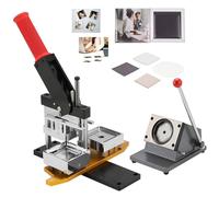 Photo Magnet Machine, DIY Fridge Magnets Pin Maker Machine, with 100 Sets of Consumables+ Paper Cutter Machine, Button Badge Maker,Machine+100pcs
