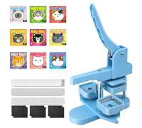 Photo Magnet Maker Kit, 50mm Square Pin Press Machine for Refrigerator Magnets, Includes 100 pcs Button Maker Supplies