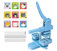 Photo Magnet Maker Kit, 50mm Square Pin Press Machine for Refrigerator Magnets, Includes 100 pcs Button Maker Supplies