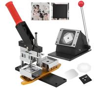 Photo Magnet Maker Machine, DIY Badge Press Kit with 100 Consumables, Fridge Magnet Button Maker and Paper Cutter for Custom Refrigerator Decorations
