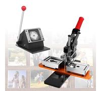Photo Magnet Maker Machine - DIY Kit for Custom Badges and Stickers, Includes Paper Cutter and 100 Supplies for Creative Projects
