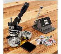 Photo Magnet Maker Machine, DIY Pin Badge Button Maker Kit with Paper Cutter, Metal Square Fridge Magnet Machine, Includes 100 Consumables