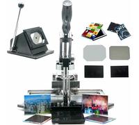 Photo Magnet Press and Metal Fridge Photo Machine With 100 Sets Of Materials For Decorating Refrigerator for DIY Crafts On An Iron Surface,Kit Including Machine