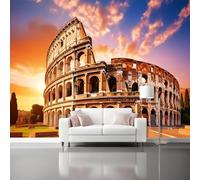 Photo Mural Photography Sunset Roman Architecture Clouds Wall Decoration, Colorful nonwoven Mural 137.8" x 100.79" 350 x 256 cm (W x H), Wall Wallpaper Living Room Bedroom Decorate Art Wallpaper