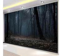 Photo mural-wallpaper Black 3D Forest Dark Trees Modern Wall Decoration Art Print TV Background Wall For Bedroom, Living Room & Children's Room,350cmx256cm Poster - Wall Sticker - Frameless