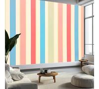 Photo Mural Wallpaper Geometric Stripes, Panoramic Murals Art Tapestry - Vintage Style Large Non-Woven Wall Mural for Indoor Home Eco-Friendly Decoration W200 x H140 cm