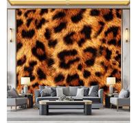 Photo Mural Wallpaper Leopard Print Pattern, Panoramic Murals Art Tapestry - Animal Print Large Non-Woven Wall Mural for Indoor Home Eco-Friendly Decoration W300 x H210 cm