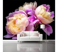 Photo Mural Wallpaper Simplicity - Flowers Peonies Pattern Art Non-Woven Poster Wallpaper Decorative for Living Room Bedroom Kids Room Decor, 350 x 256 cm 3D Effect Mural