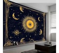 Photo Mural Wallpaper Stars Moon, Panoramic Murals Art Tapestry - Celestial Art Large Non-Woven Wall Mural for Indoor Home Eco-Friendly Decoration W350 x H256 cm