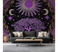 Photo Mural Wallpaper Tree of Life, Panoramic Murals Art Tapestry - Celestial Art Large Non-Woven Wall Mural for Indoor Home Eco-Friendly Decoration W250 x H175 cm