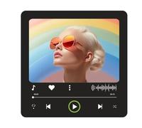 Photo Music Fridge Magnet, 10×10cm Acrylic Personalised Music Fridge Magnets With Photo, Song & Album Cover, Plays Your Favorite Songs For Men Women Husband Wife