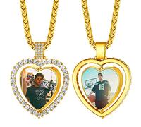 Photo Necklace Customized Picture Chain Personalised Double Photo Necklace Gifts for Mum Girlfriend Daughter Wife Lover