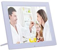 Photo New 14-Inch Digital Photo Frame Front Screen Electronic Album Slim Counter Led1024 * 768 Hd Screen Human Body Sensing Function, Music/Video Player,White