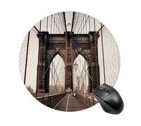 Photo of Brooklyn Bridge Round Mouse Pad Smooth Glide Gaming Mousepad Extra Density Portable Comfortable Mouse Mat for Desk, Home, Office 7.8x7.8 Inches