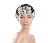 Photo of Brooklyn Bridge Shower Cap for Women Reusable Bath Cap Upgrade Double Layers Bathing Hat Waterproof Elastic Bath Hair Caps for Women Ladies Spa Salon Hair Bath Hat