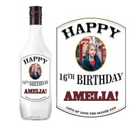 Photo Personalised Birthday Anniversary Bottle Label for Malibu Coconut Rum Birthday Xmas Anniversary