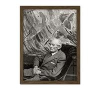 Photo Portrait Artist Edvard Munch Norway Norwegian Artwork Framed Wall Art Print 18X24 Inch