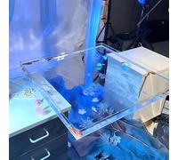 Photo Posing Props Photography Creative Tray, Transparent Acrylic Water Tank Shallow Sink, Floating Photography Props Shooting Tray, Advertising Shooting Props, Desktop Cosmetics Storage Tray(120x120x