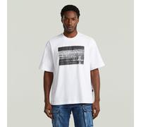 Photo Print Loose T-Shirt - White - Men M