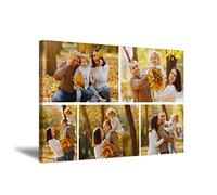 Photo Print Multi Collage Picture Canvas Frame Personalised Family Pictures for Wall Custom Canvas Picture For Living Room Bedroom Digital Printed Gifts (24x32in(60x80cm))
