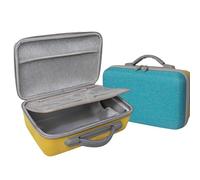 Photo Printer Bag for Liene M100 Sticker Mini Picture Printer, Portable Storage Holder for Photo Paper with Soft Velvet Lining & Mesh Pocket for Liene M100 Portable Printer Accessories (Yellow-Blue)