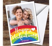 Photo Rainbow Lgbt Colour Pride Personalised Valentine's Day Card - Personalised Valentines Card, Valentine's Day Card For Him, For Her, Special Valentine's Card