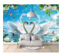 Photo Self-Adhesive Wallpaper 3D Animal swan Romance 100x70cm Wall Mural Murals Art Modern Print Abstract Bedroom Living Room Decoration