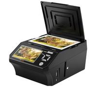 Photo & Slide Scanner, 4-in-1 Film Negative Scanner with 5“ LCD Screen, Converts 135/110 Negatives, Slides, Photos & Business Cards to 22MP Digital Images, Includes 8GB SD Card