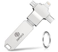Photo Stick 128GB for iPhone Android PC, Auto-Secure-Backup-Flash-Thumb-Drive, 4-in-1 External-Photo-Finder Storage-USB-Memory-Stick-to-Save-Pictures-Videos & Contacts, Support iPhone, S-amsung, iPad