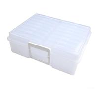 Photo Storage Box with 16 Inner Cases for 4x6 Pictures, Transparent PP Storage Container with Buckle Design and Handle, Acid-Free Photo Organizer