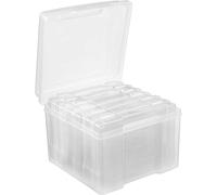 Photo Storage Boxes for 7x5 Photographs - Storage Organiser with 6 Clip Lock Cases & 600 Photo Capacity mysmartbuy Clear One Size
